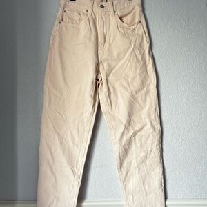 Levi's Cream High-Waisted Jeans